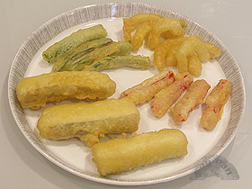 Bacalao con verduras en tempura