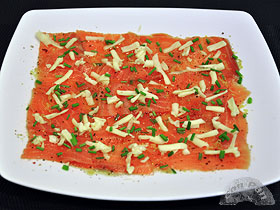 Carpaccio de salmon ahumado