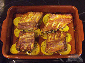 Costilla de cerdo asada al romero