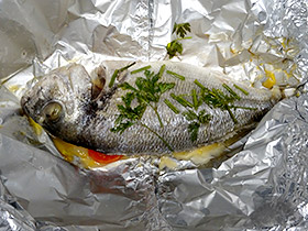 Dorada al horno en papillote 4