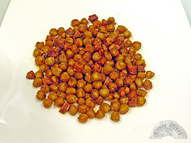 Garbanzos fritos con chorizo
