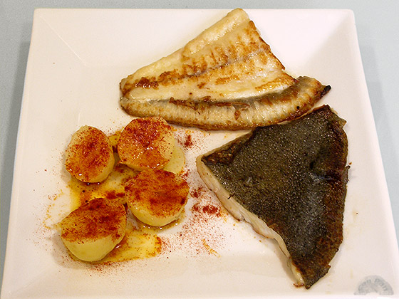 Rodaballo a la plancha a la gallega